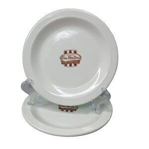2 Tim Hortons Steelite England Employee Ceramic Restaurant Lunch Donut Plate